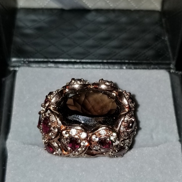 Exquisite Sterling Silver Genuine Diamond Sz. 7 - Picture 4 of 6